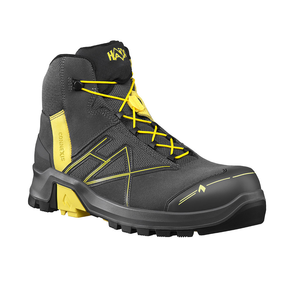 Bild von HAIX® CONNEXIS Safety+ GTX mid/grey-yellow 631013, Herren Sicherheitsstiefel S3 ESD mit GORE-TEX® Ausstattung und Faszienstimulation
