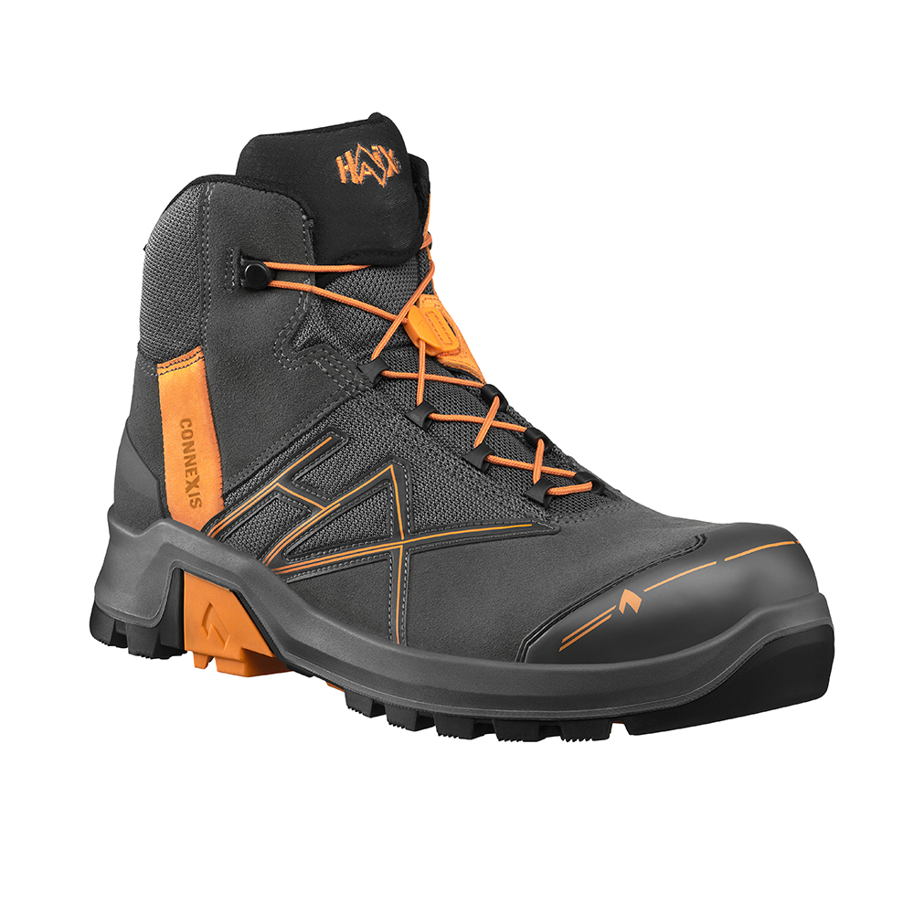 Bild von HAIX® CONNEXIS Safety+ GTX mid grey-orange 631012, Herren Sicherheitsstiefel S3 ESD mit GORE-TEX® Ausstattung und Faszienstimulation 